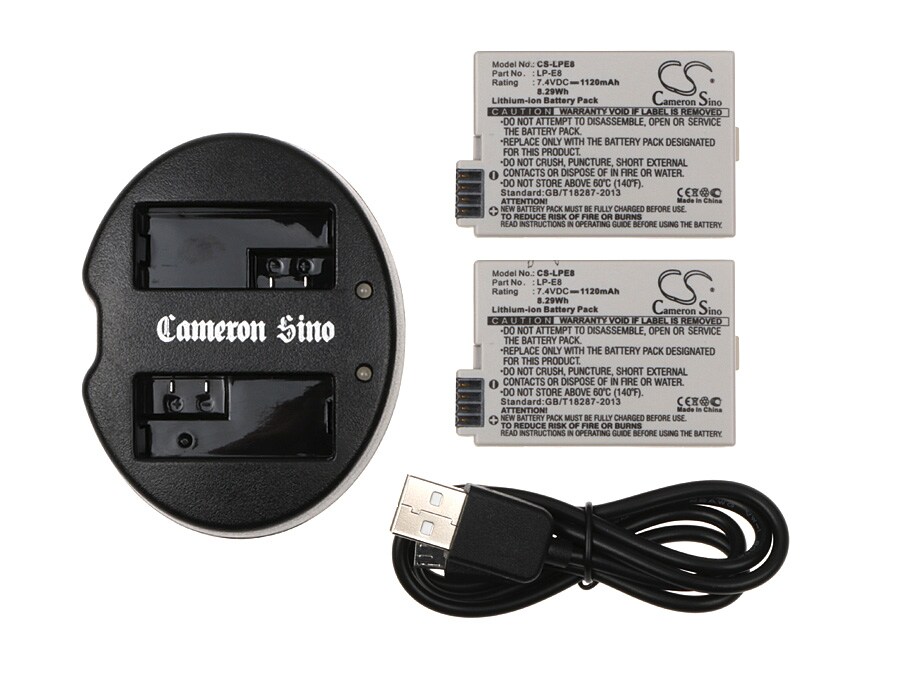 Batteri til sminkespeil for Canon EOS 550D, Rebel T2i, EOS 600D m.fl.