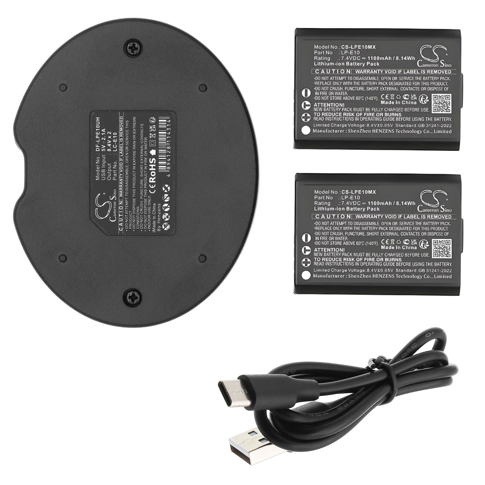 Batteri til sminkespeil for Canon EOS 1100D, EOS KISS X50, EOS REBEL T3 m.fl.
