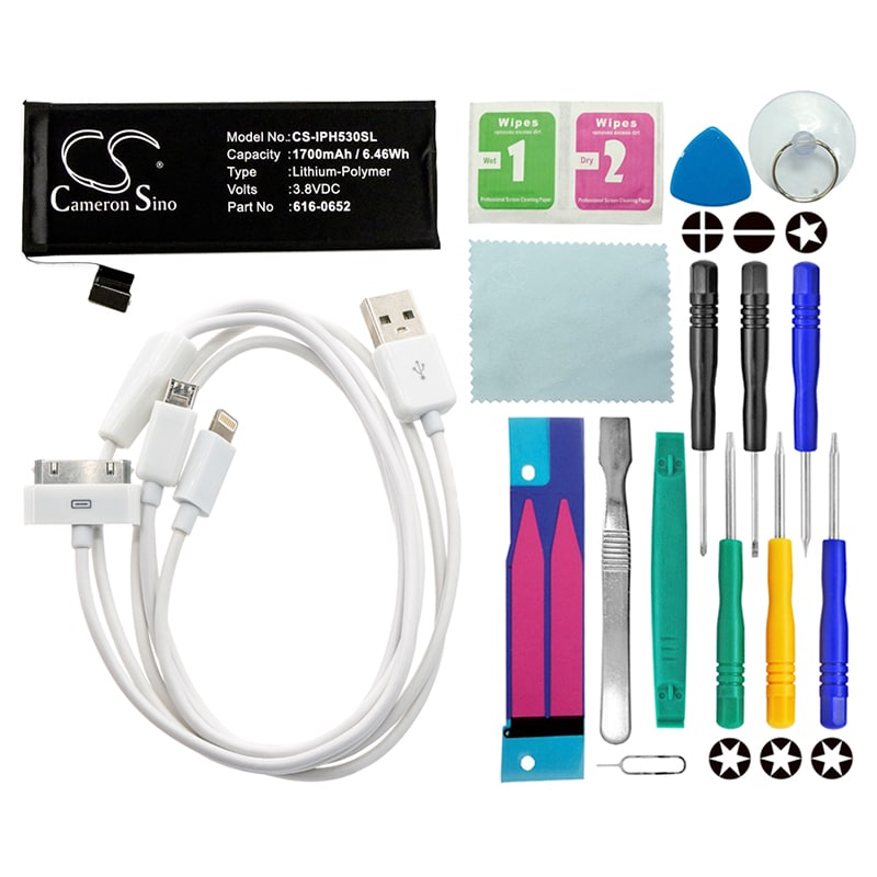 Batteri til sminkespeil for Apple iPhone 5s, iPhone 5C, iPhone Light 32 GB m.fl.