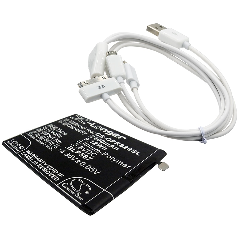 Batteri til mobiltelefon, smarttelefon for Oppo R829T, R1, R8007 m.fl.