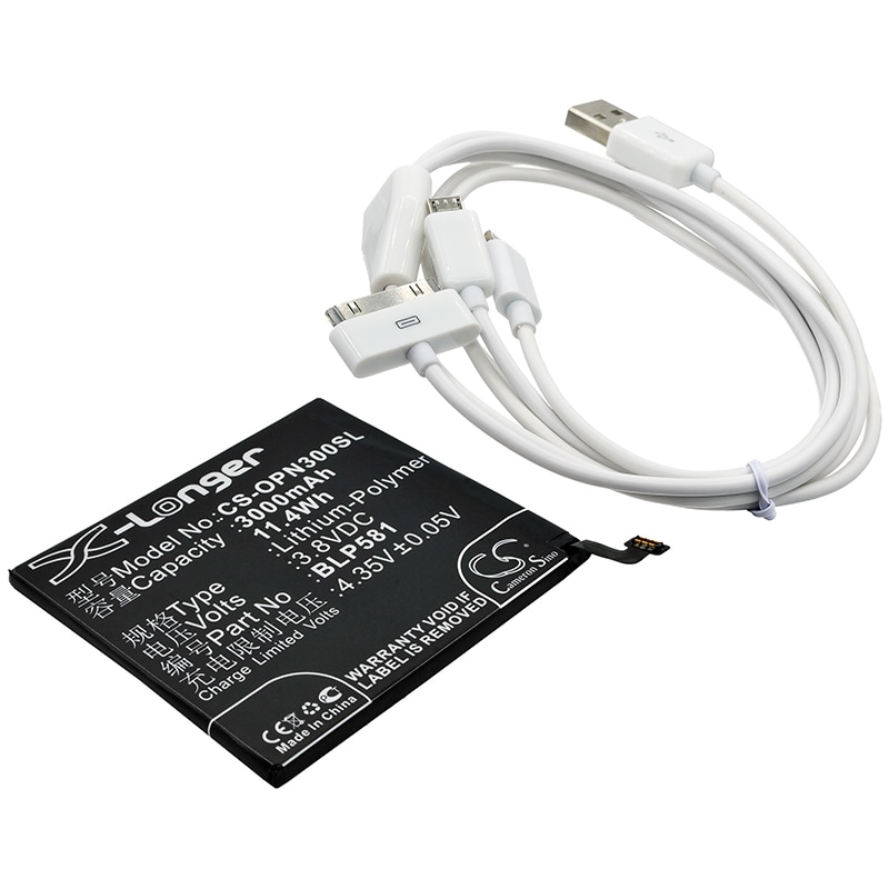 Batteri til sminkespeil for Oppo N3, N3T, N3S m.fl.