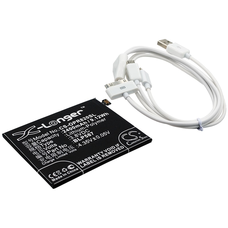 Batteri til mobiltelefon, smarttelefon for Oppo R8200, R8205, R8207 m.fl.