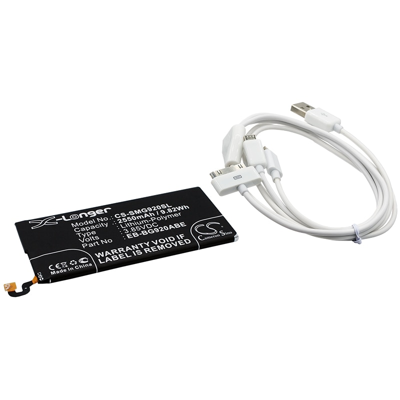 Batteri til sminkespeil for Samsung Galaxy S6, SM-G920F, SM-G920 m.fl.