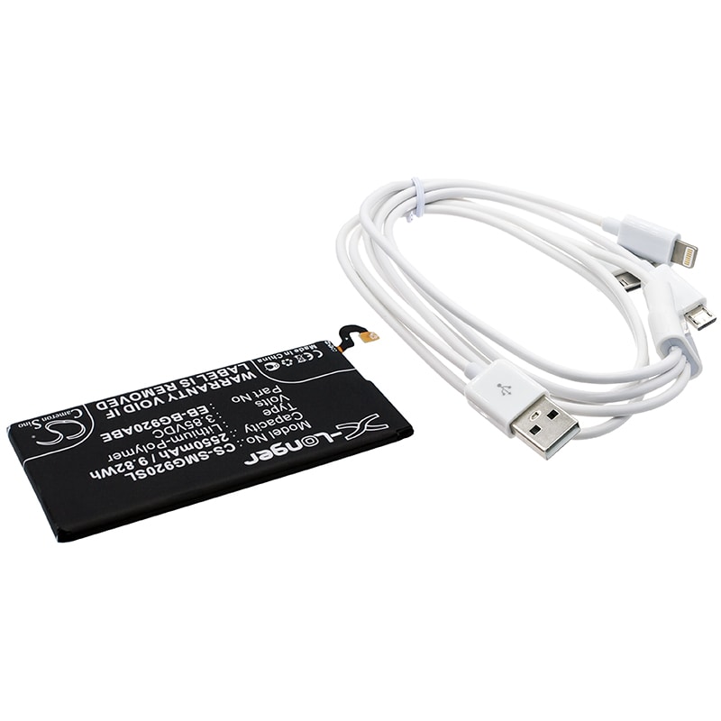 Batteri til sminkespeil for Samsung Galaxy S6, SM-G920F, SM-G920 m.fl.