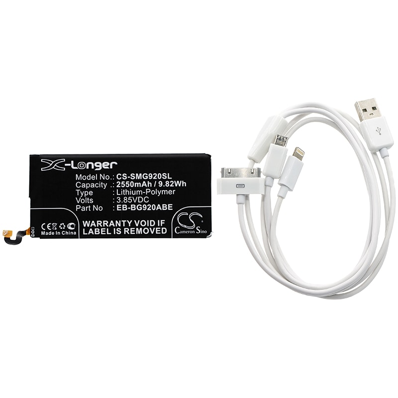 Batteri til sminkespeil for Samsung Galaxy S6, SM-G920F, SM-G920 m.fl.