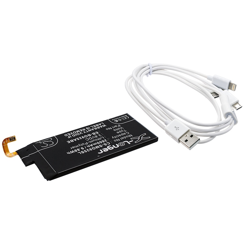 Batteri til sminkespeil for Samsung Galaxy S6 Edge, SM-G925, SM-G9250 m.fl.