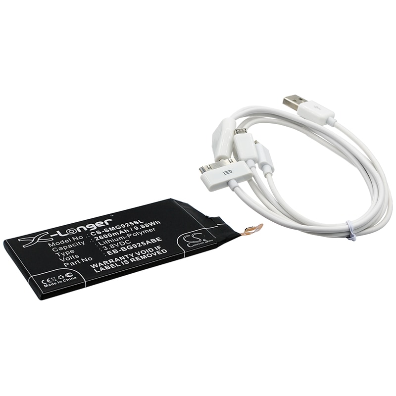Batteri til sminkespeil for Samsung Galaxy S6 Edge, SM-G925, SM-G9250 m.fl.