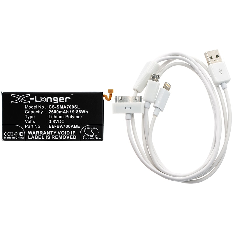 Batteri til sminkespeil for Samsung Galaxy A7, SM-A700F, SM-A700FD m.fl.
