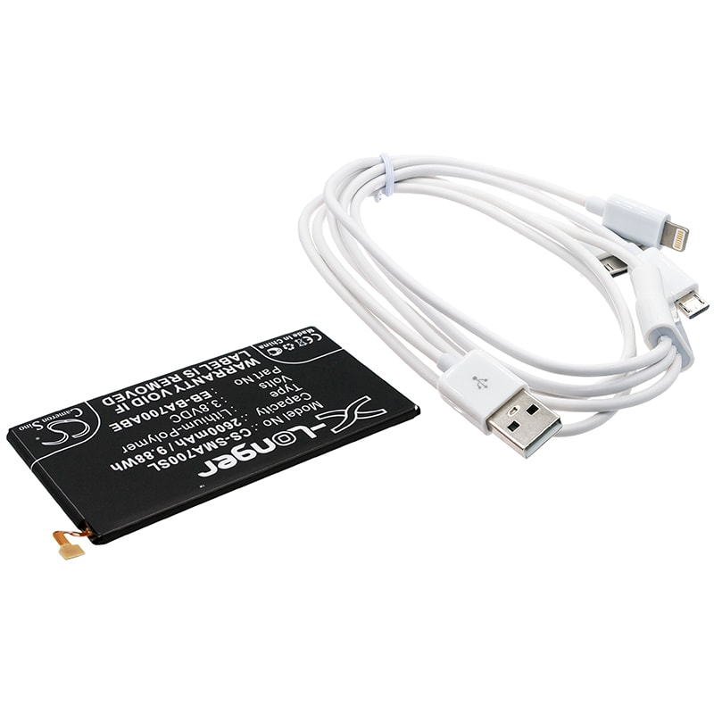 Batteri til sminkespeil for Samsung Galaxy A7, SM-A700F, SM-A700FD m.fl.