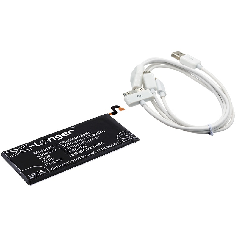 Batteri til sminkespeil for Samsung Galaxy S7 Edge, SM-G935A, SM-G935F m.fl.