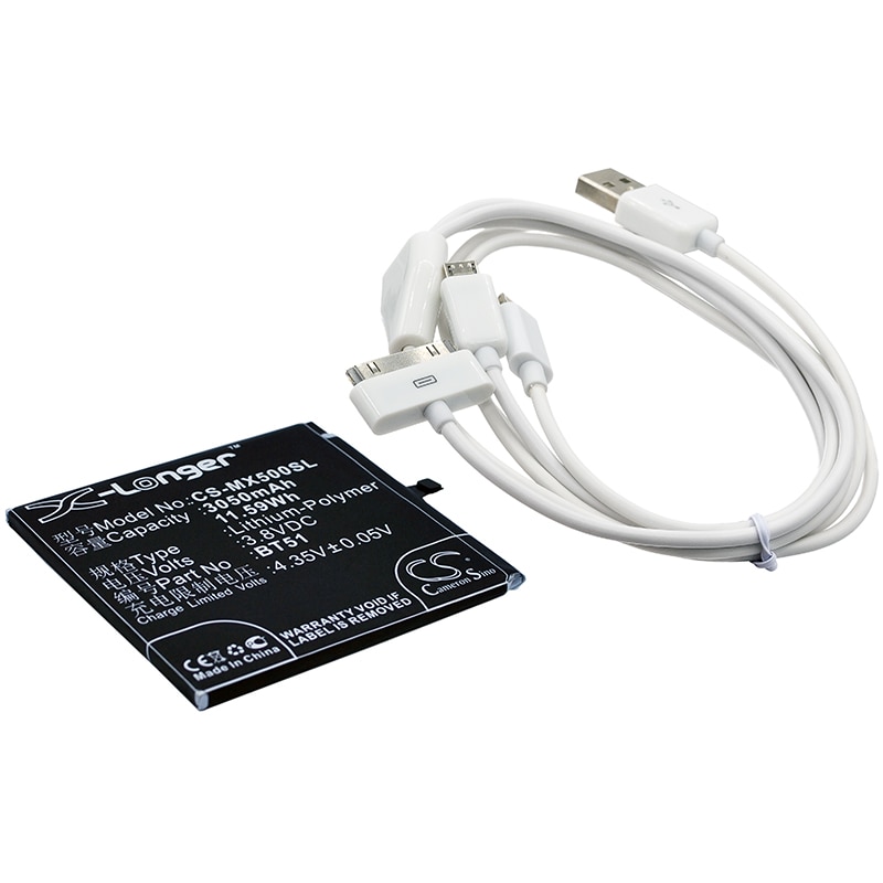 Batteri til mobiltelefon, smarttelefon for Meizu MX5, MX5 Dual SIM, M575 Dual SIM m.fl.