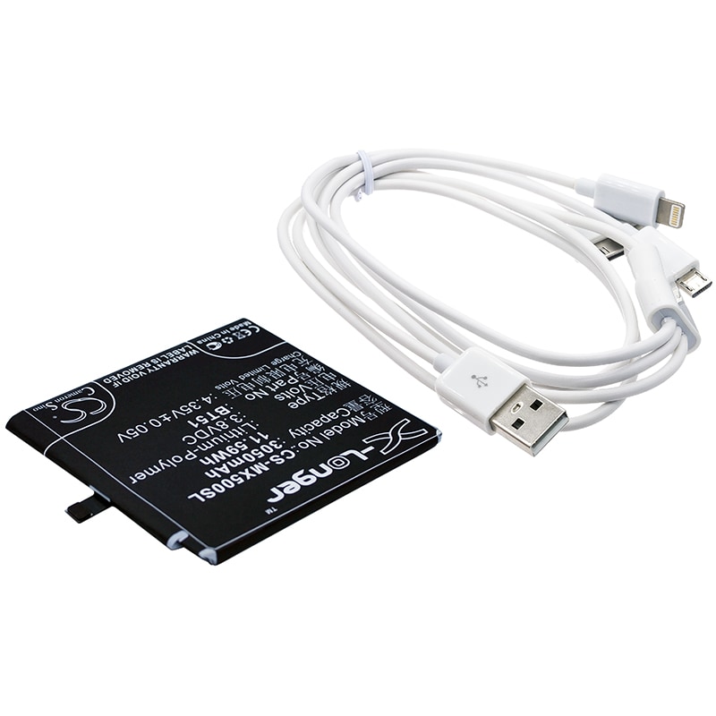 Batteri til mobiltelefon, smarttelefon for Meizu MX5, MX5 Dual SIM, M575 Dual SIM m.fl.