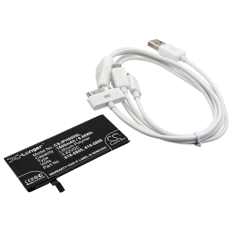 Batteri til mobiltelefon, smarttelefon for Apple iPhone 6, A1586, A1589 m.fl.