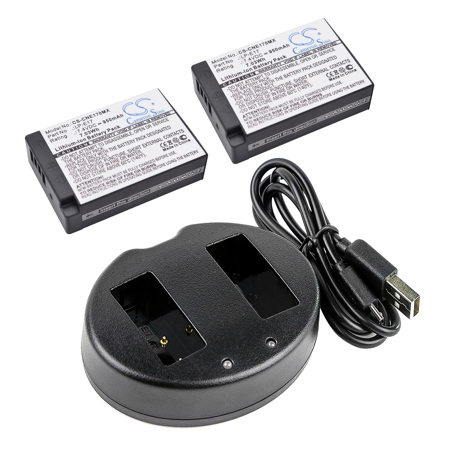 Batteri til sminkespeil for Canon EOS Kiss X8i, EOS M3, EOS 750D m.fl.