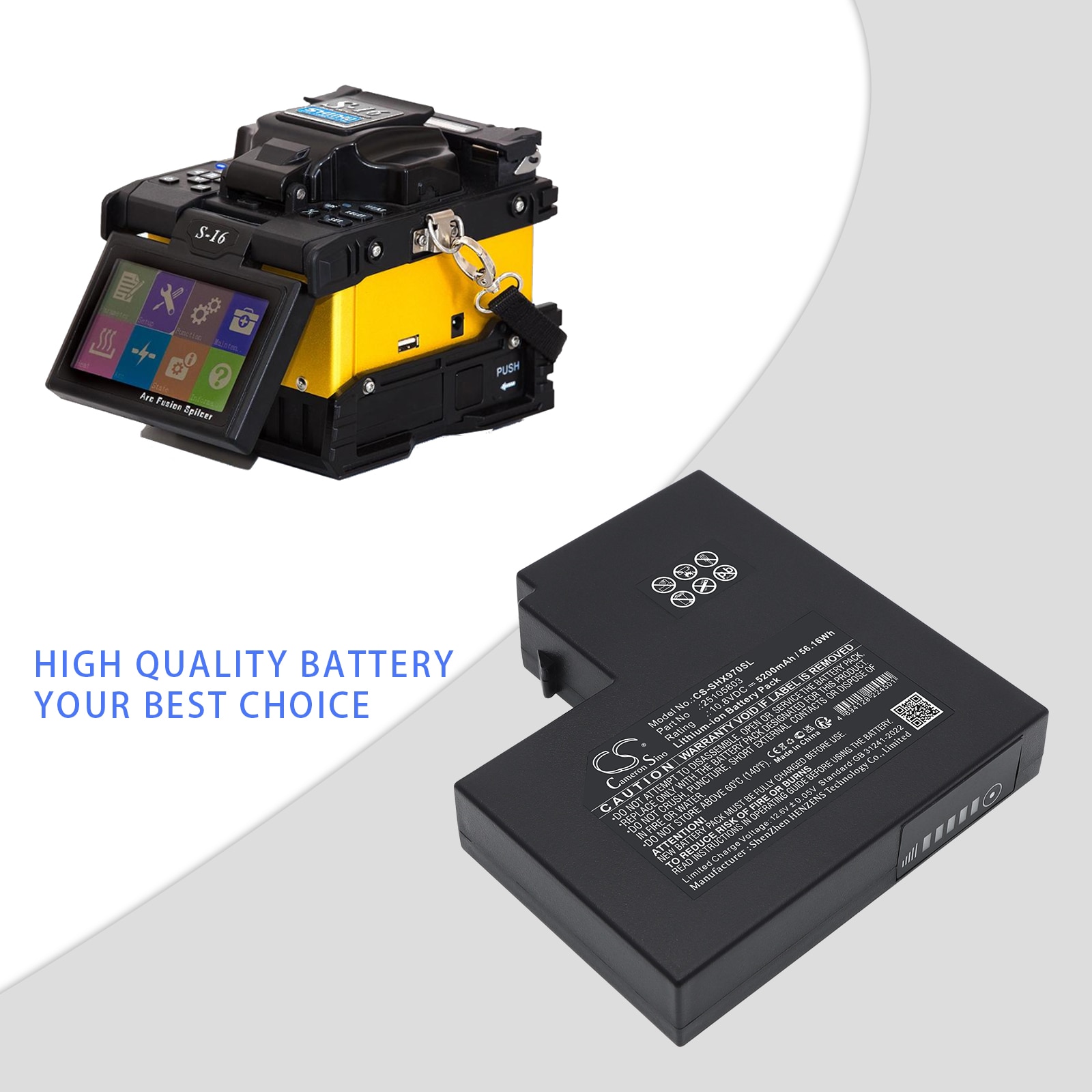 Batteri til kartlegging, testing, utstyr til Shinho S16 Fusion Splicer m.fl.