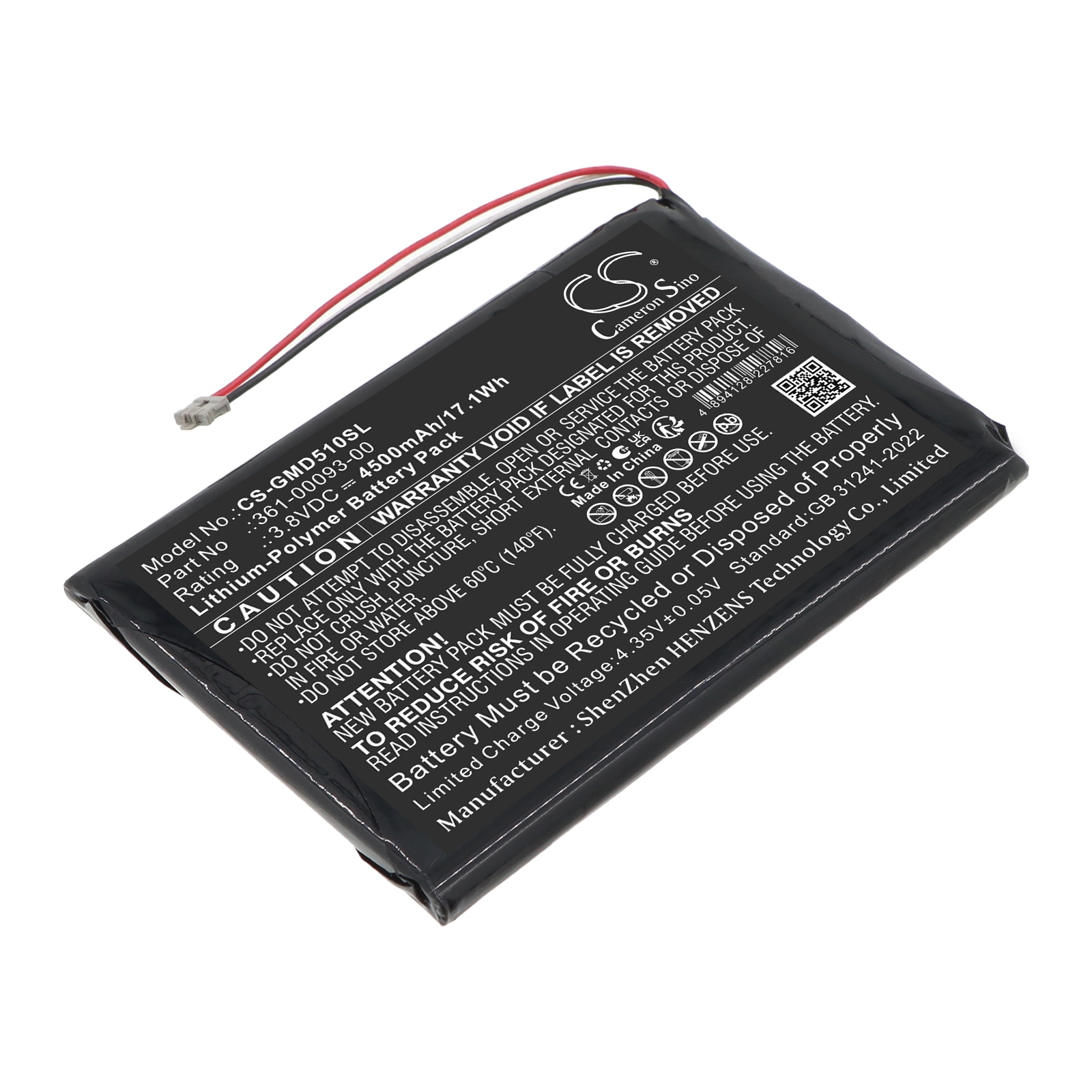 Batteri til GPS, navigasjonssystem for Garmin 010-01561-00, 010-01561-20, A02895 m.fl.