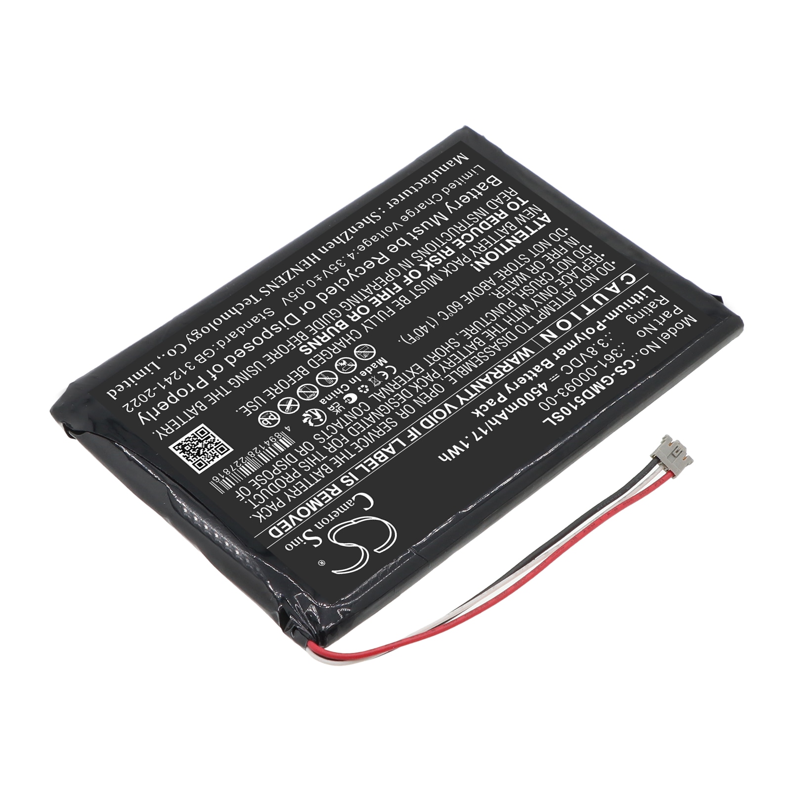 Batteri til GPS, navigasjonssystem for Garmin 010-01561-00, 010-01561-20, A02895 m.fl.