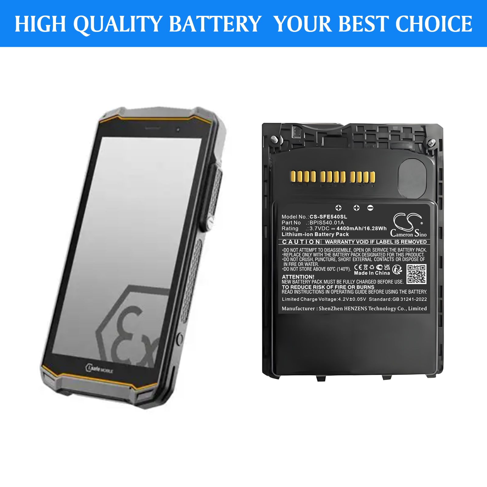 Batteri til strekkodeleser for i.safe Mobile BPIS540.2A, BPIS540.2N, IS540.2 m.fl.