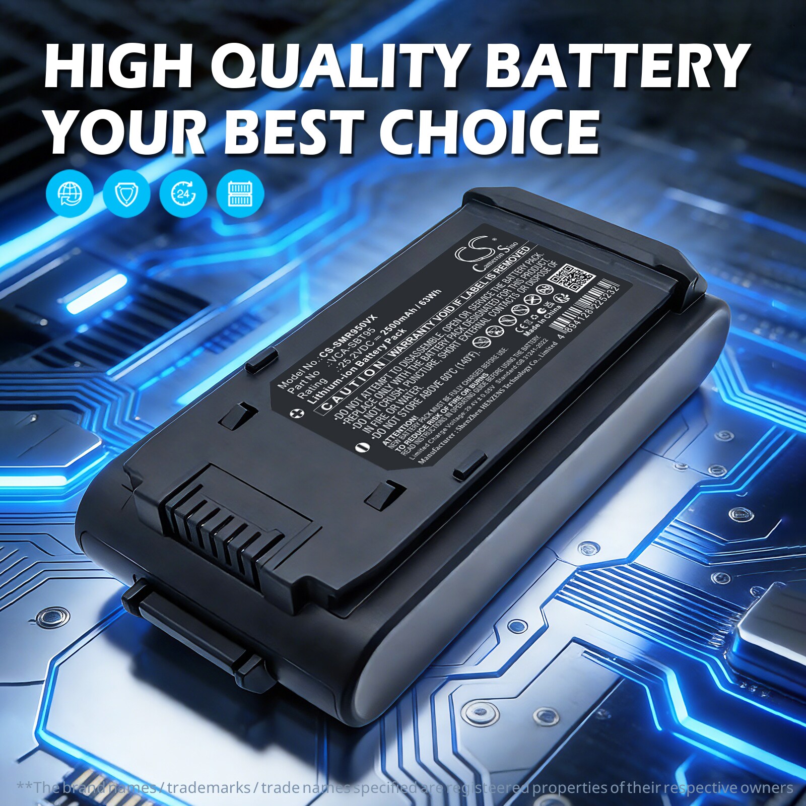 Batteri til støvsuger for Samsung Jet 85, Jet 95, VS20A95823W m.fl.