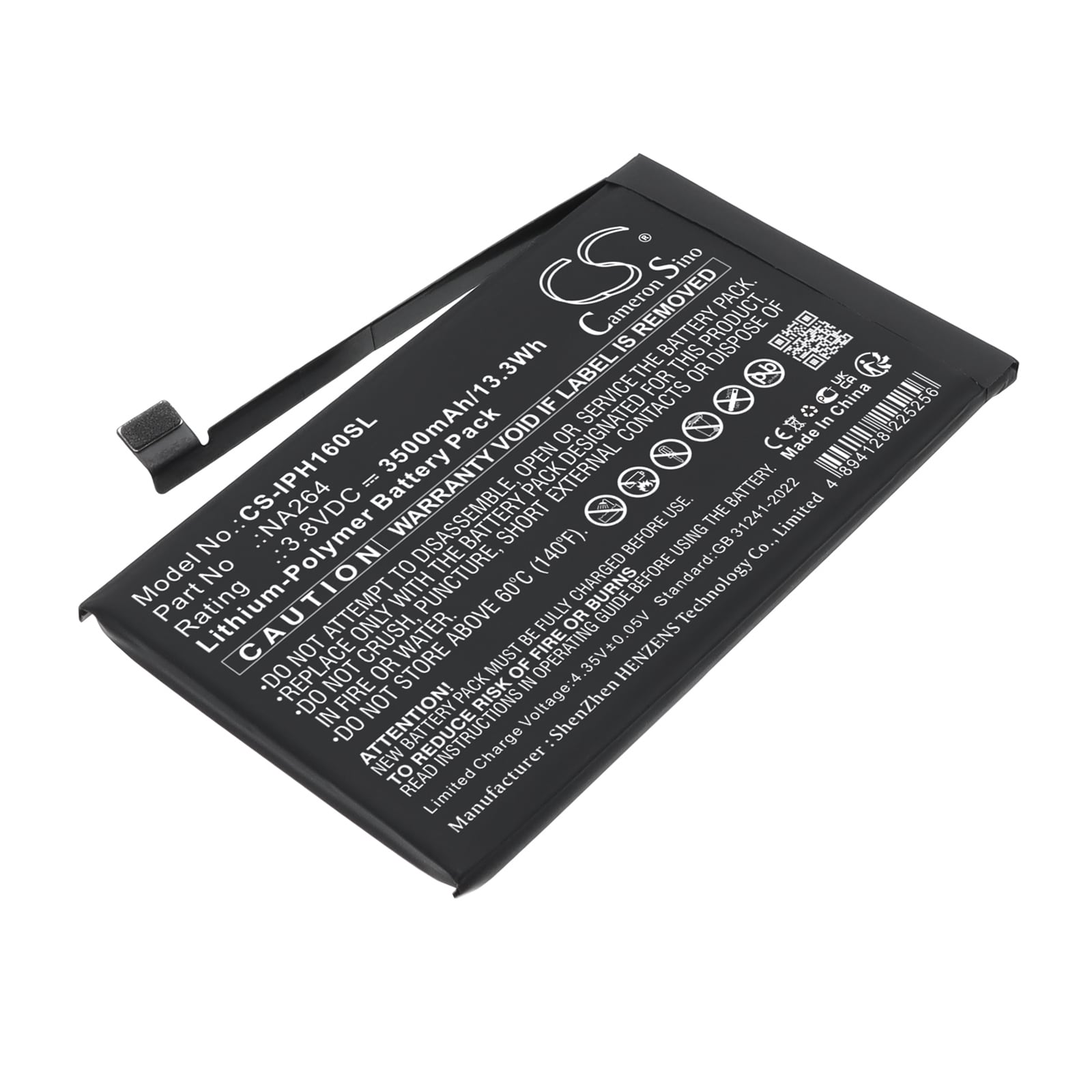 Batteri til mobiltelefon, smarttelefon fra Apple A3081, A3286, A3287 m.fl.