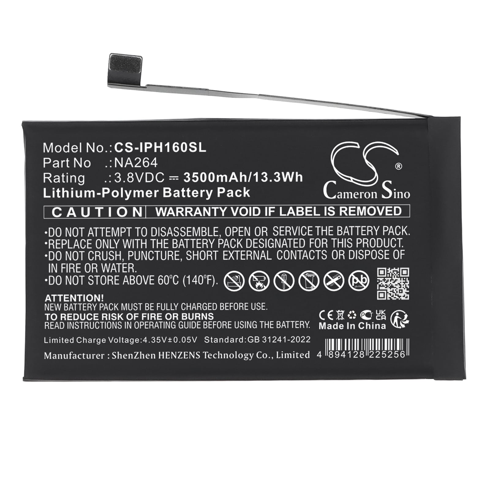 Batteri til mobiltelefon, smarttelefon fra Apple A3081, A3286, A3287 m.fl.