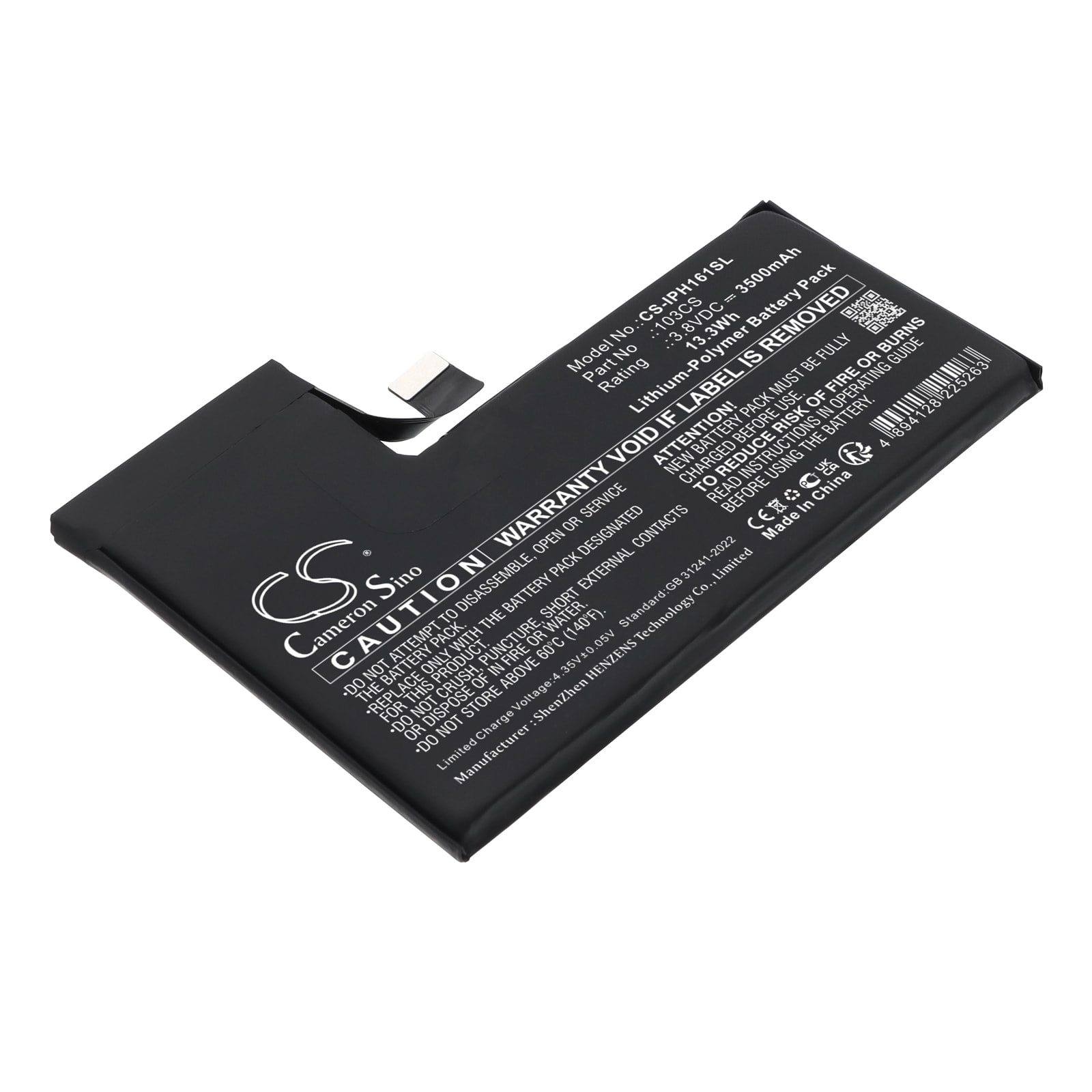 Batteri til mobiltelefon, smarttelefon for Apple  A3083,  A3292,  A3293 m.fl.
