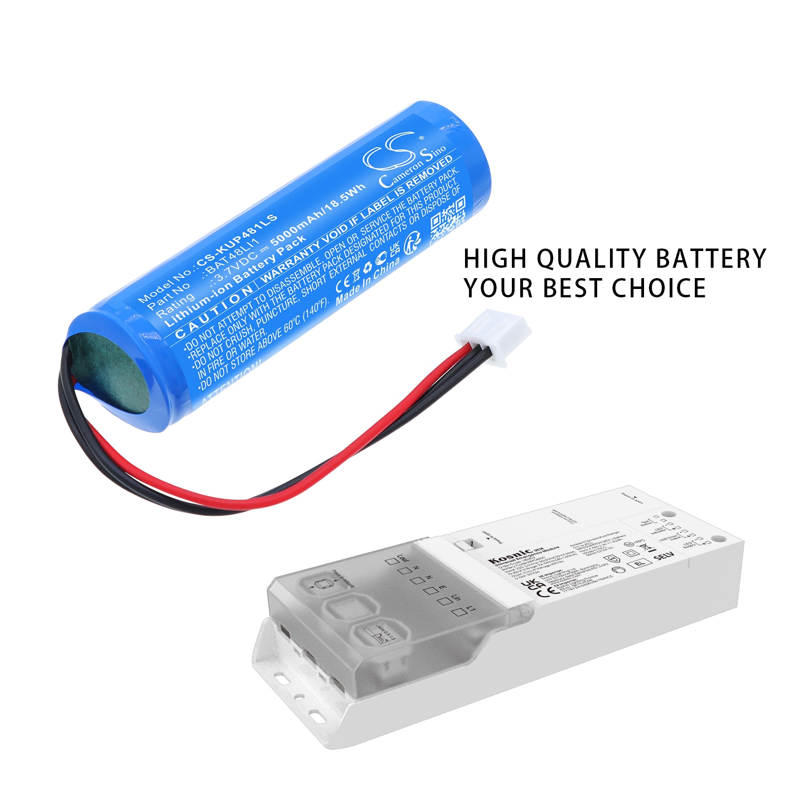 Batteri til nødbelysning for Kosnic UEM03, UEM Pro Universal Emergency Module