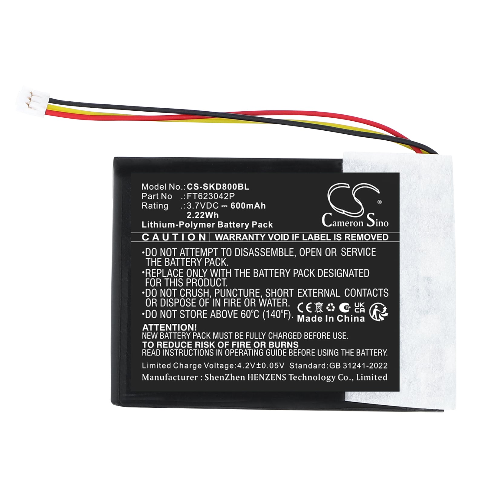 Batteri til strekkodeleser for Socket Mobile S860, D840, D860 m.fl.