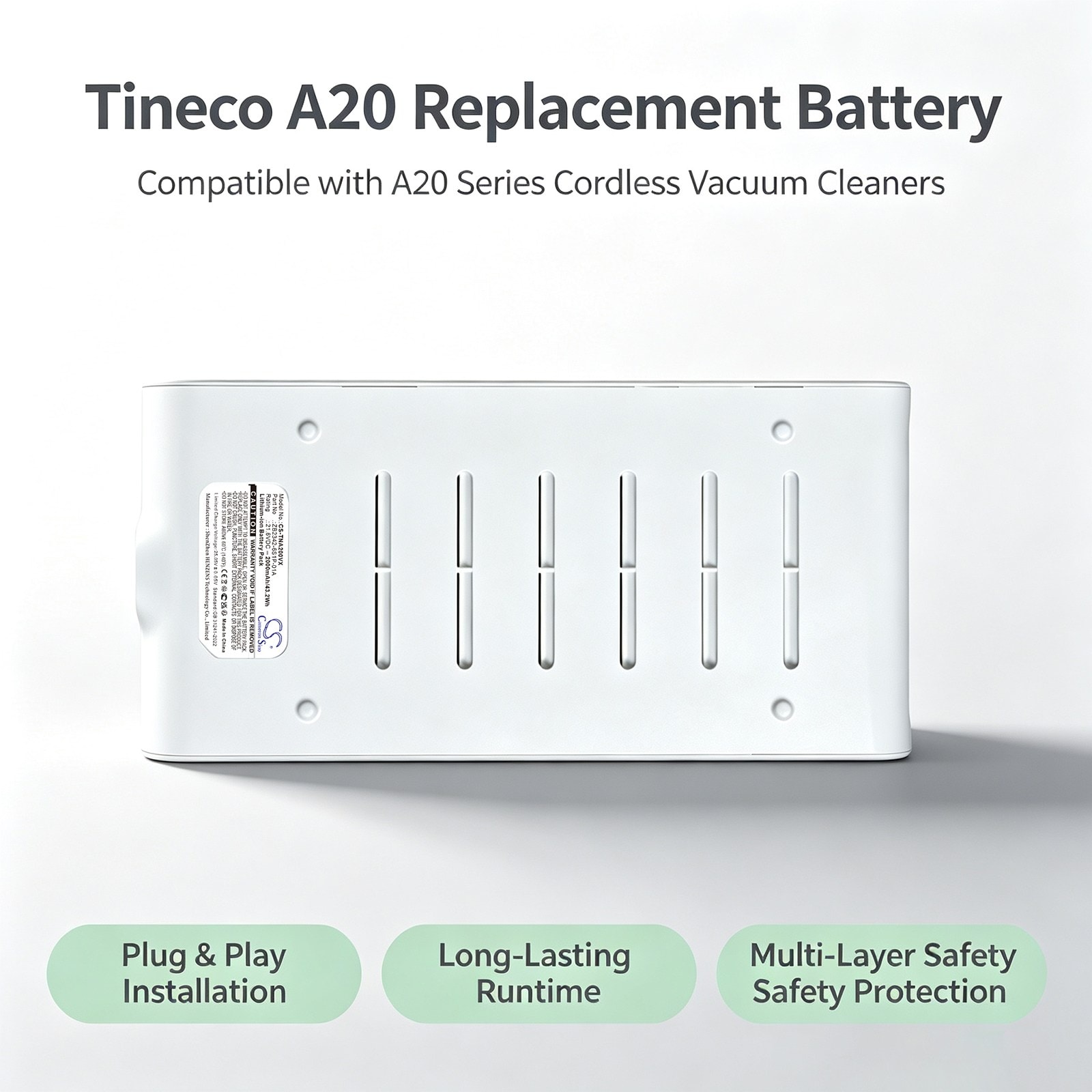 Batteri til Tineco A20, A20 trådløs stavstøvsuger