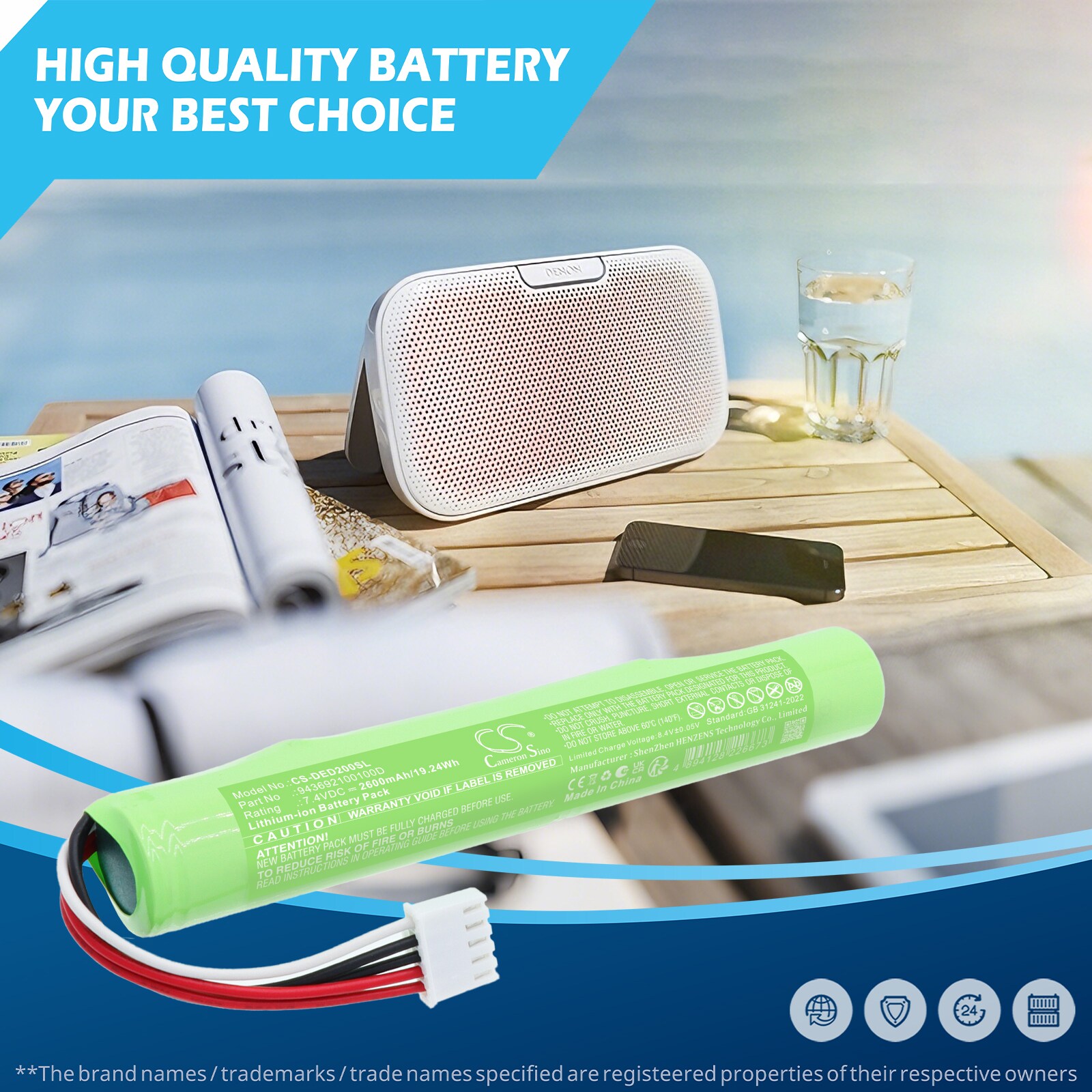 Batteri til Denon Envaya DSB-200-høyttaler