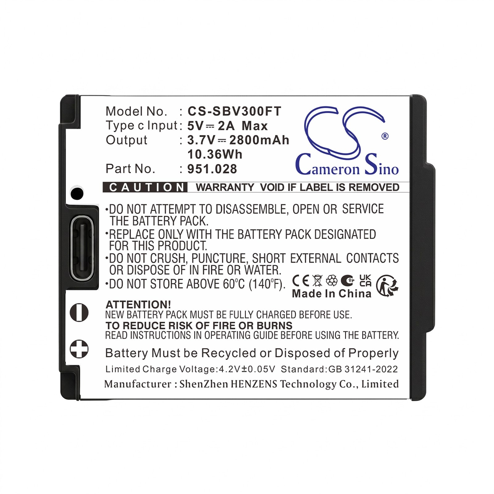 Batteri til lommelykt for Suprabeam V3 Pro, V4 Pro
