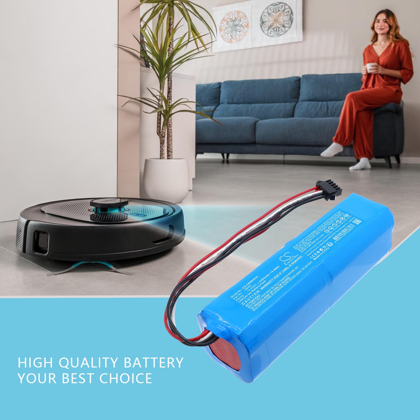 Batteri til støvsugere som Cecotec 9990 Spin Revolution Ultra Power, Conga 9990 m.fl.