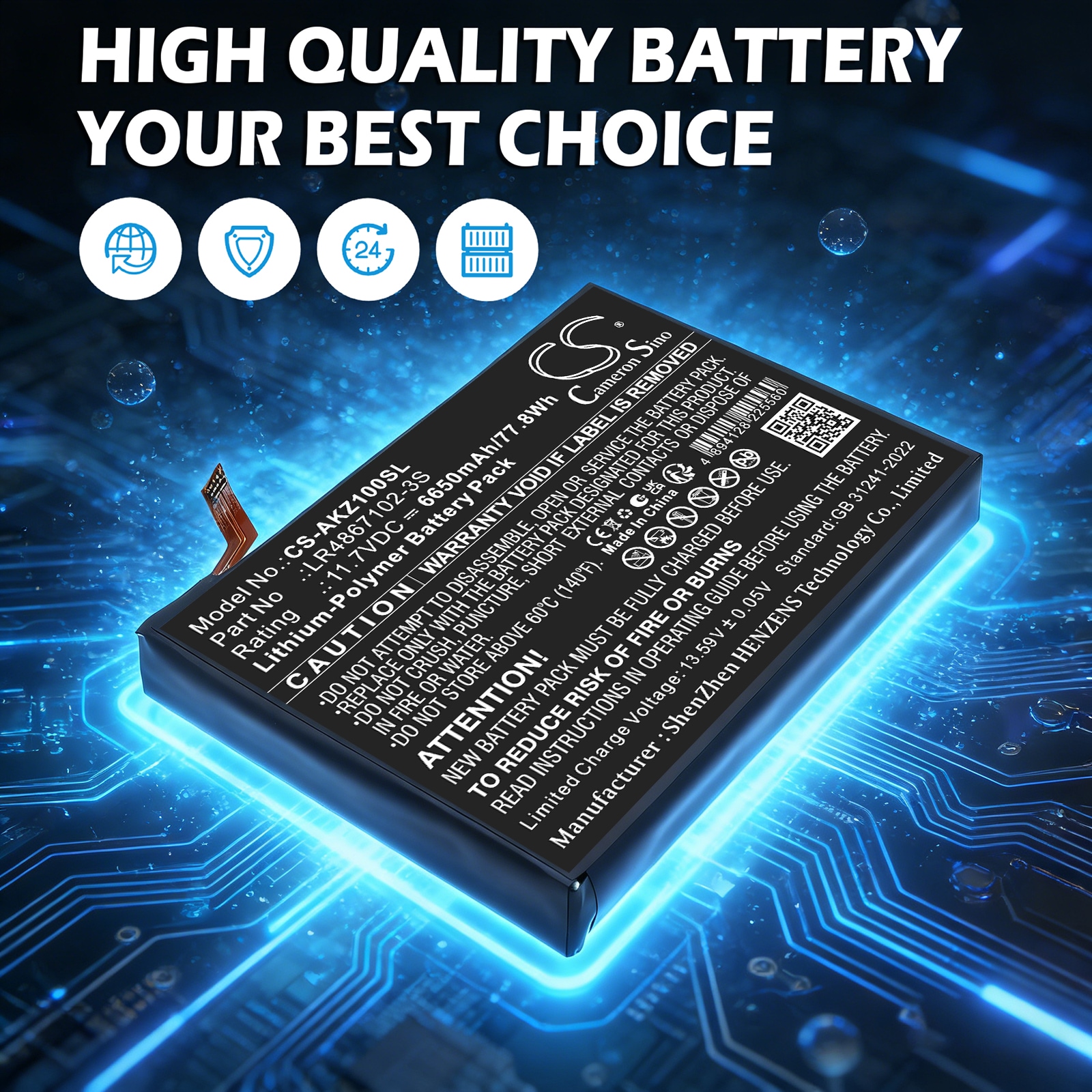 Batteri til spillkonsoll for AOKZOE A1L, A1 Pro, A2