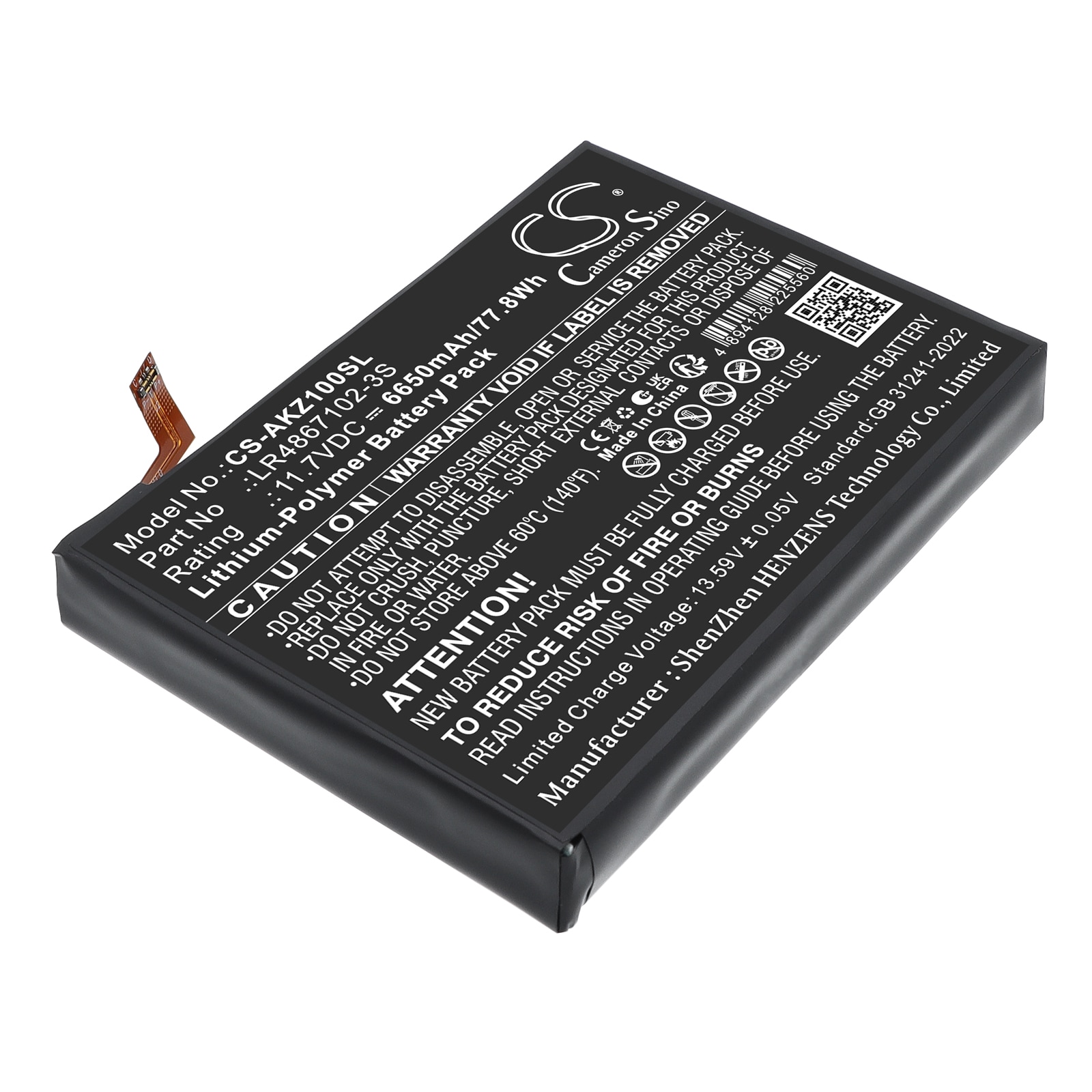 Batteri til spillkonsoll for AOKZOE A1L, A1 Pro, A2