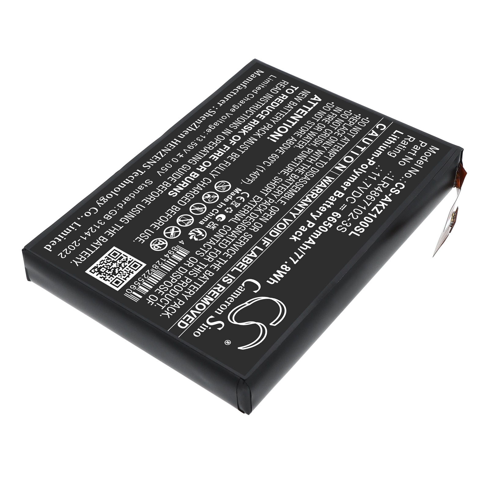 Batteri til spillkonsoll for AOKZOE A1L, A1 Pro, A2