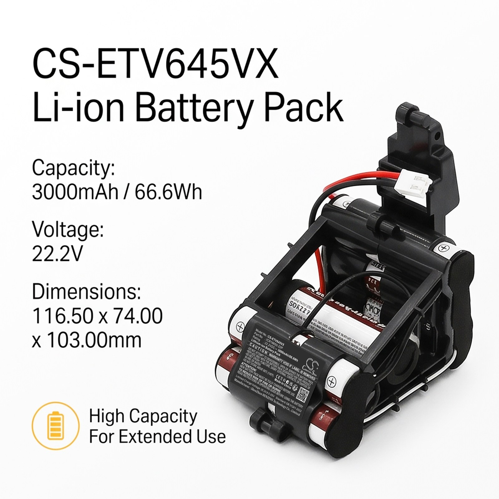 Batteri til støvsuger for ETA 3447 Dasty, 5449 Moneto, 5449 Moneto Aqua Plus m.fl.