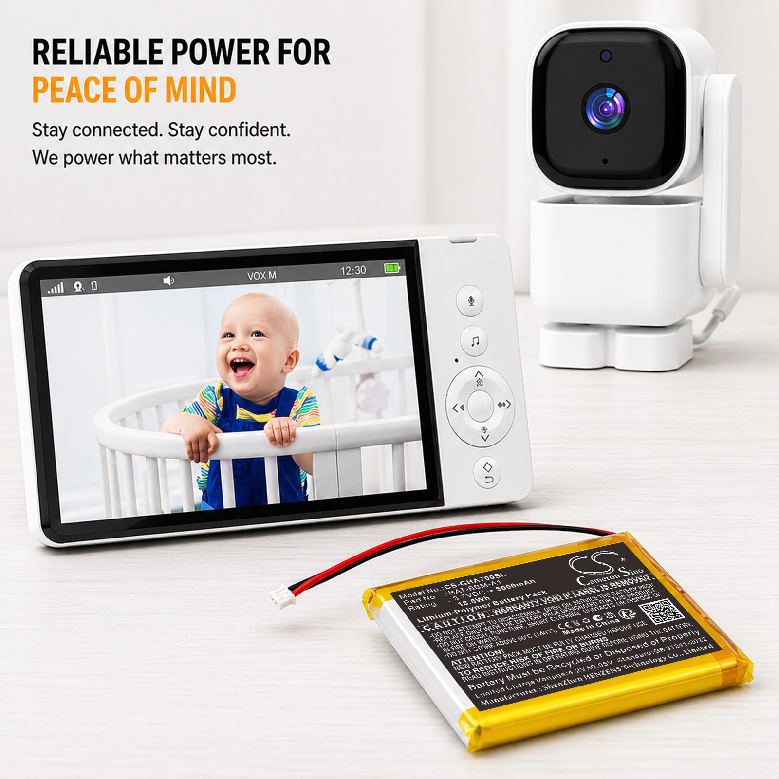 Batteri til BabyPhone for GHB  ABM720, ABM700