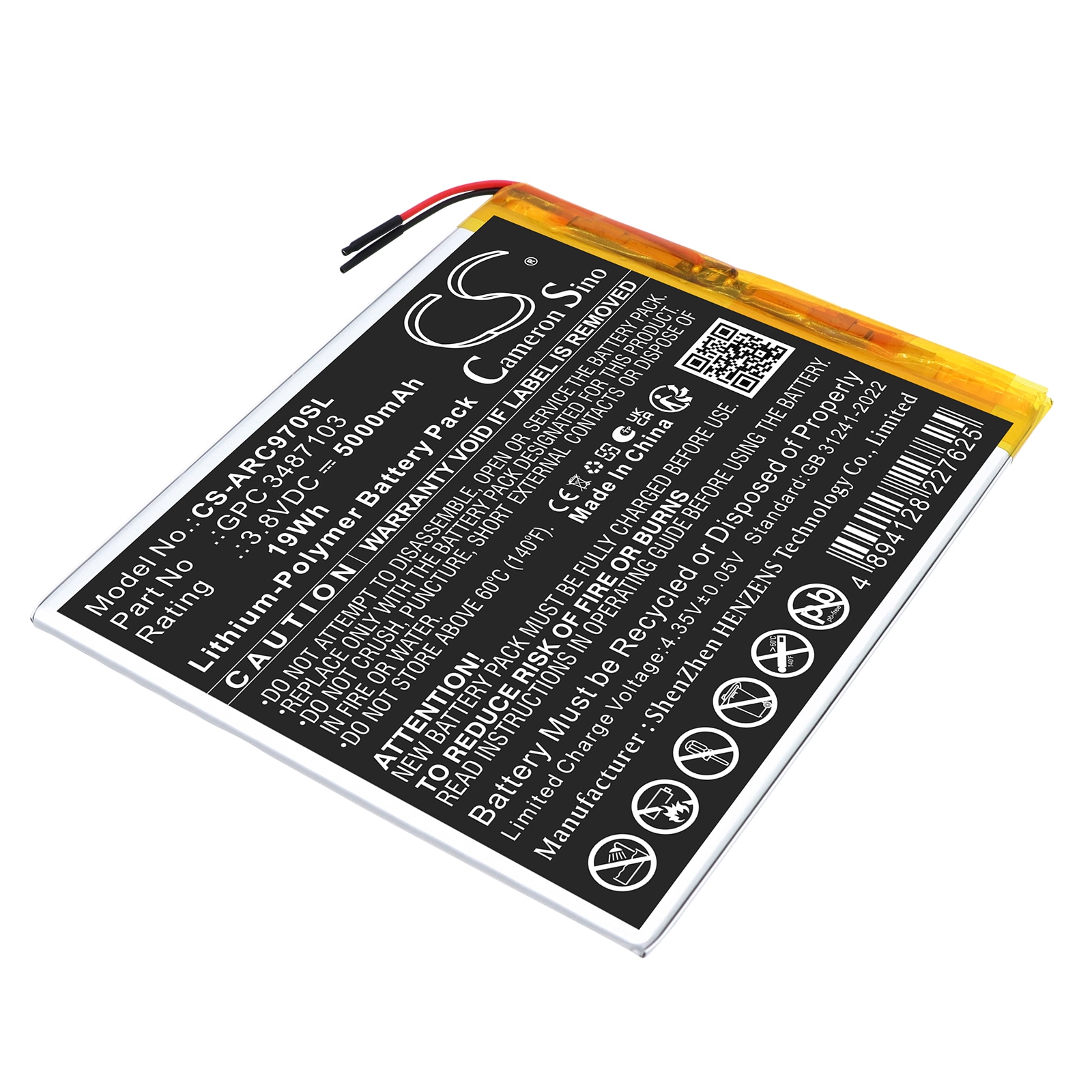 Batteri til nettbrett for Archos AC97CPL, 97C Platinum