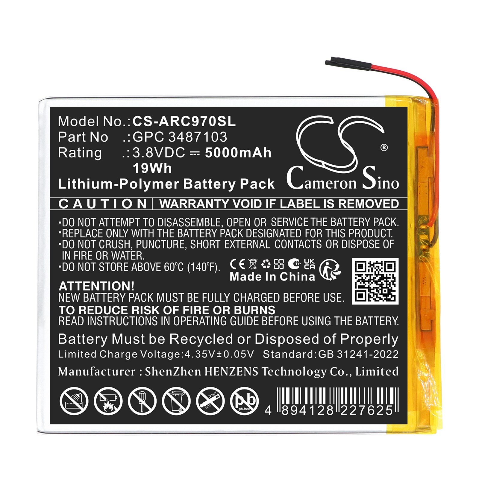 Batteri til nettbrett for Archos AC97CPL, 97C Platinum