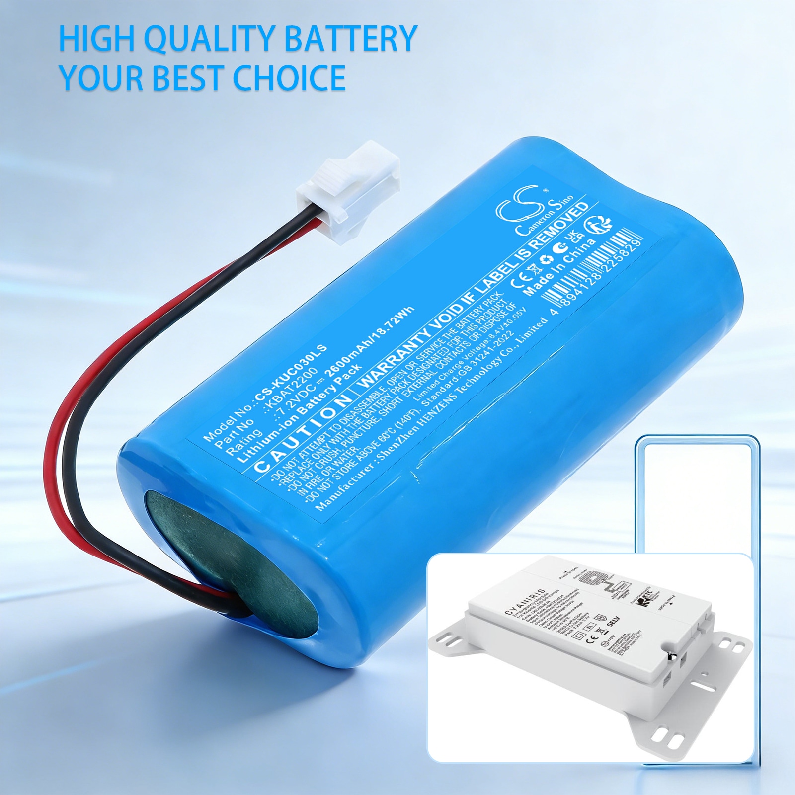Batteri til nødbelysning for Kosnic KTC27EME-DD, UEM CEC03LBL/S