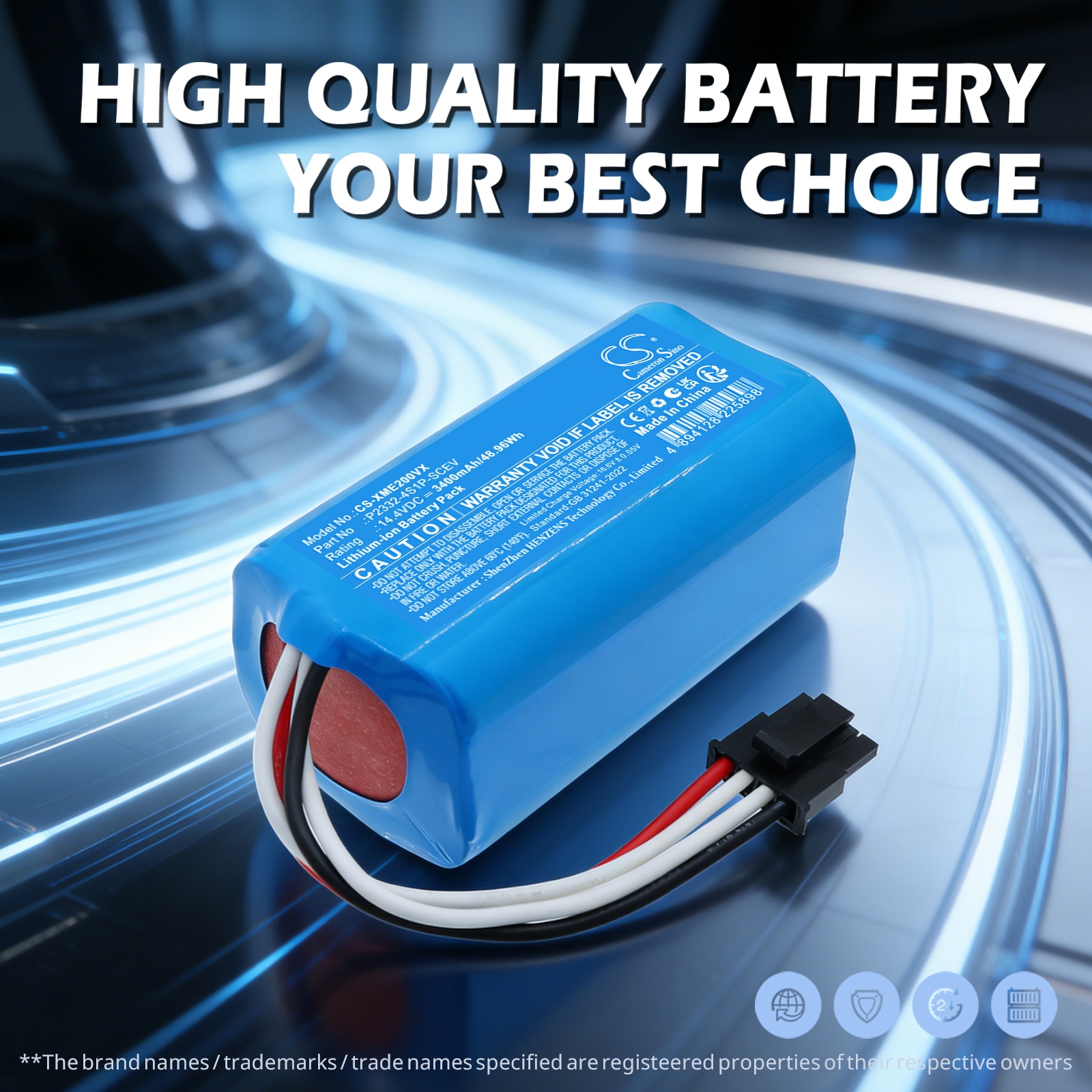 Batteri til støvsuger for Xiaomi  ‎BHR8629EU,  BHR8629EU,  BHR9664EU m.fl.