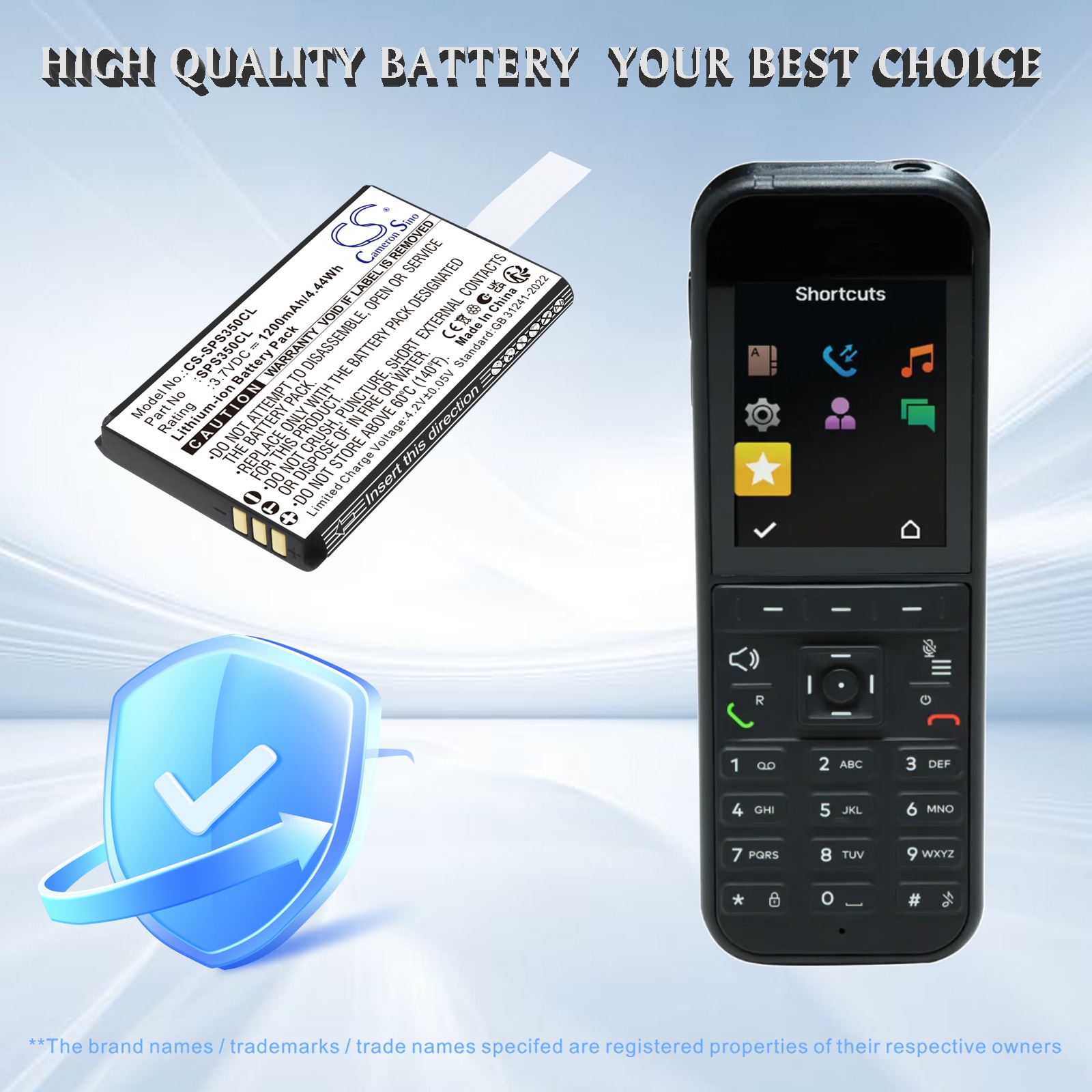 Batteri til trådløs telefon for SpectraLink S35 DECT-håndsett, S37 S35 DECT-håndsett m.fl.