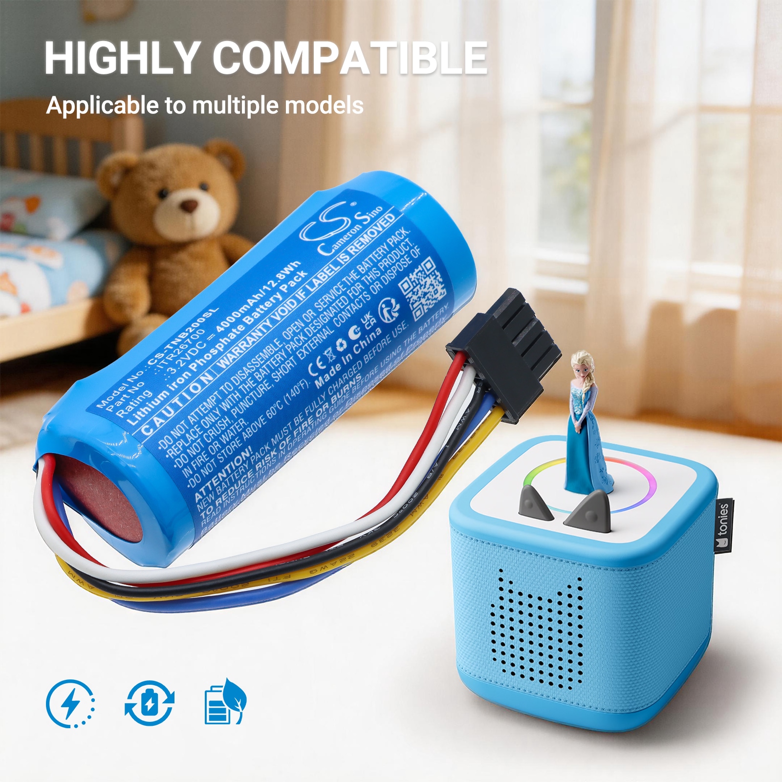 Batteri til Tonie-foredragsholder  10005,  Tonie Box II, Tonie Box 2