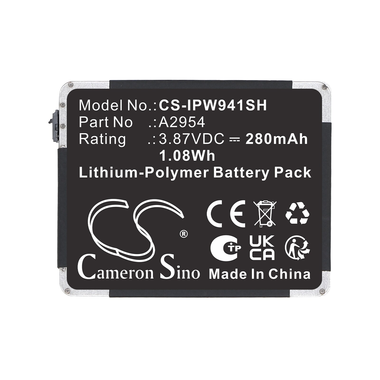 Batteri til Apple-smartklokke MR913LL/A, Watch Series S9 41 mm