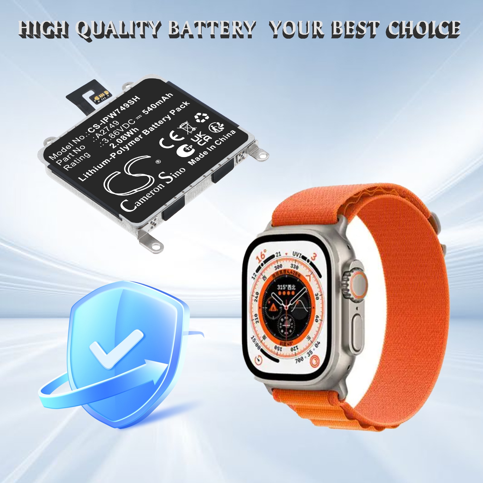 Batteri til Apple-smartklokke  A285,  A2622,  A2684 m.fl.