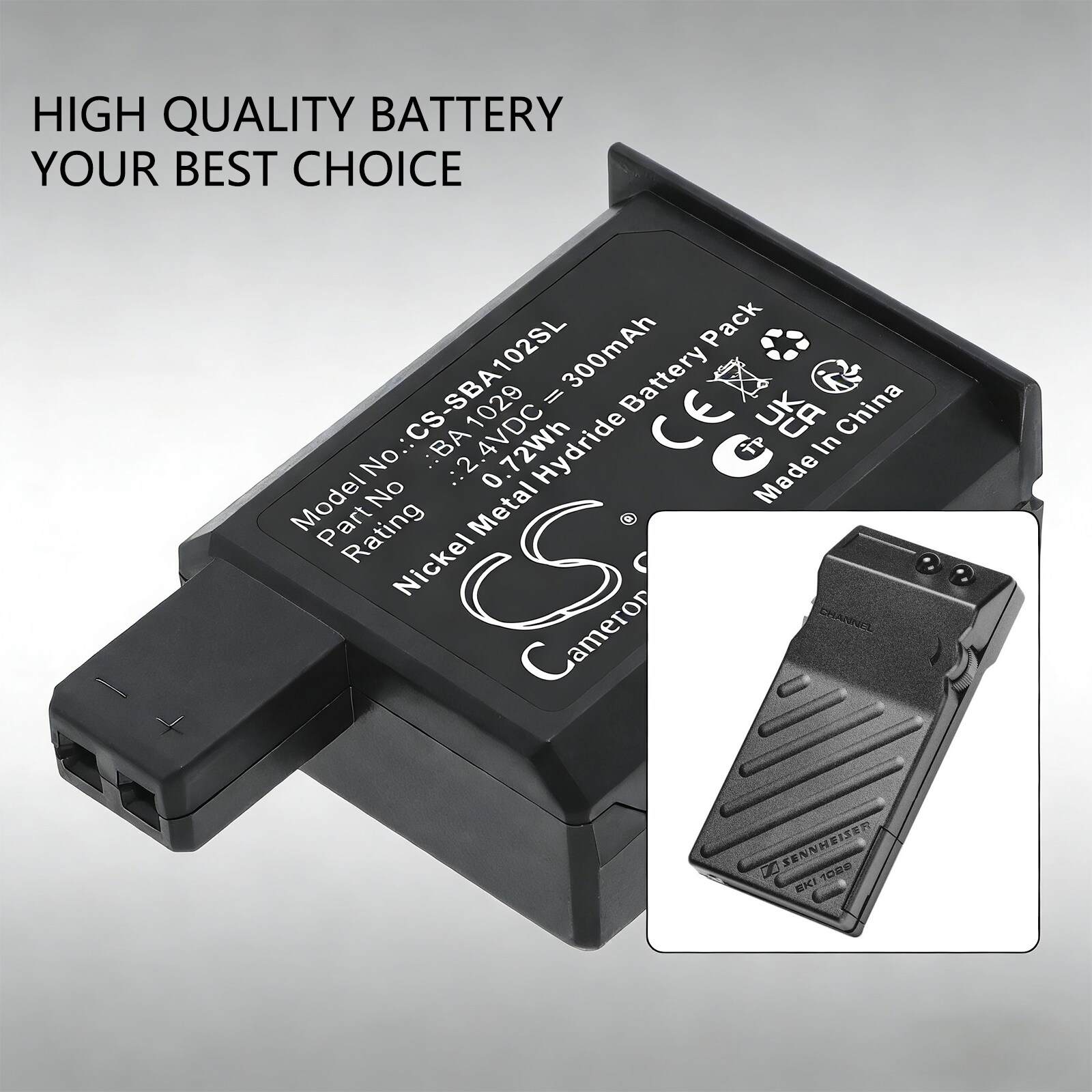 Batteri til sendere og mottakere for Sennheiser EKI1029,  Mottaker EKI 1029