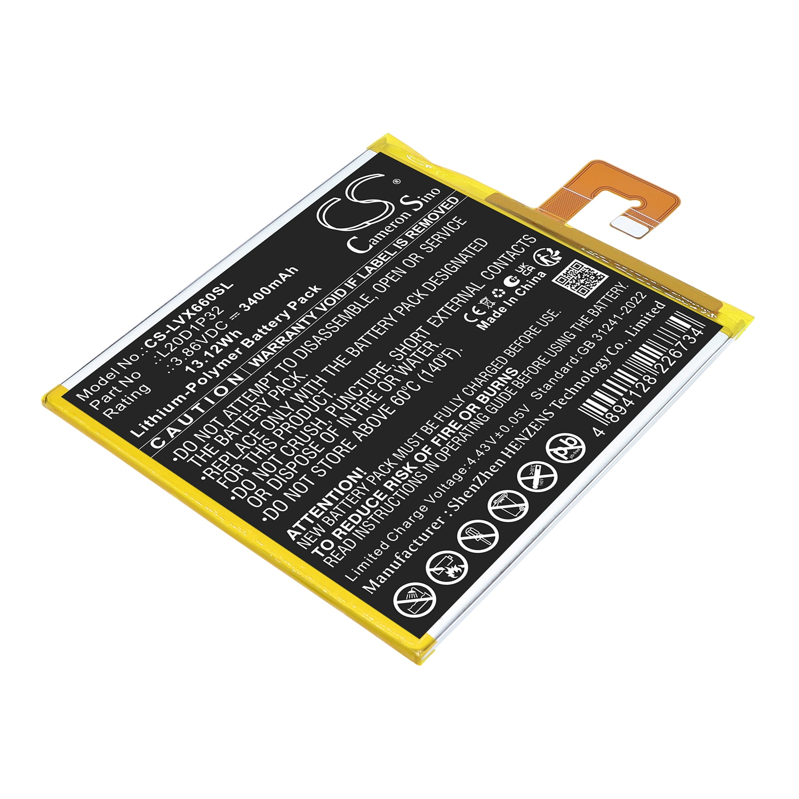Batteri til nettbrett fra Lenovo: TB-X6C6F, TB-X6C6X, Tab K10