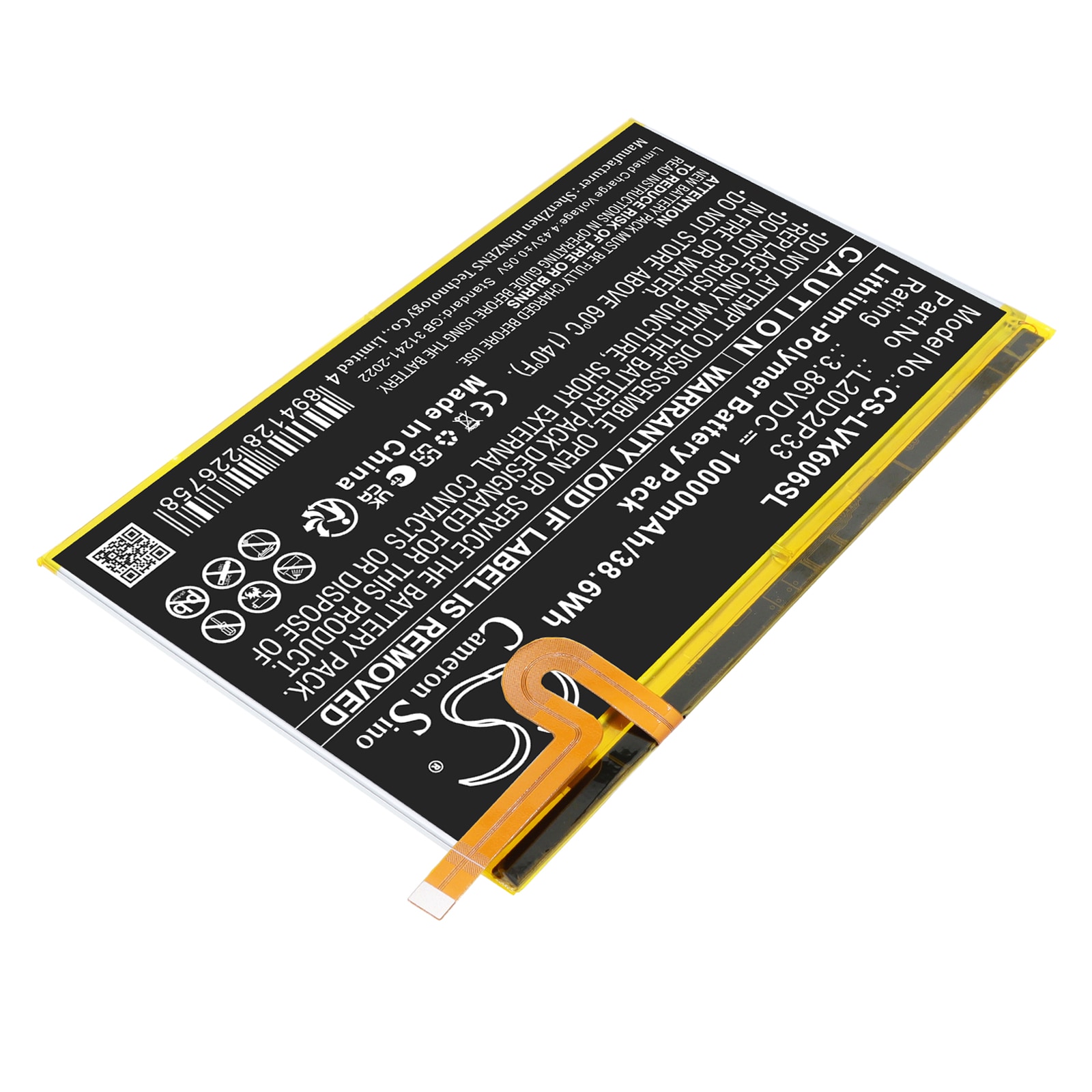 Batteri til nettbrett for Lenovo Yoga Pad Pro, YT-K606FW
