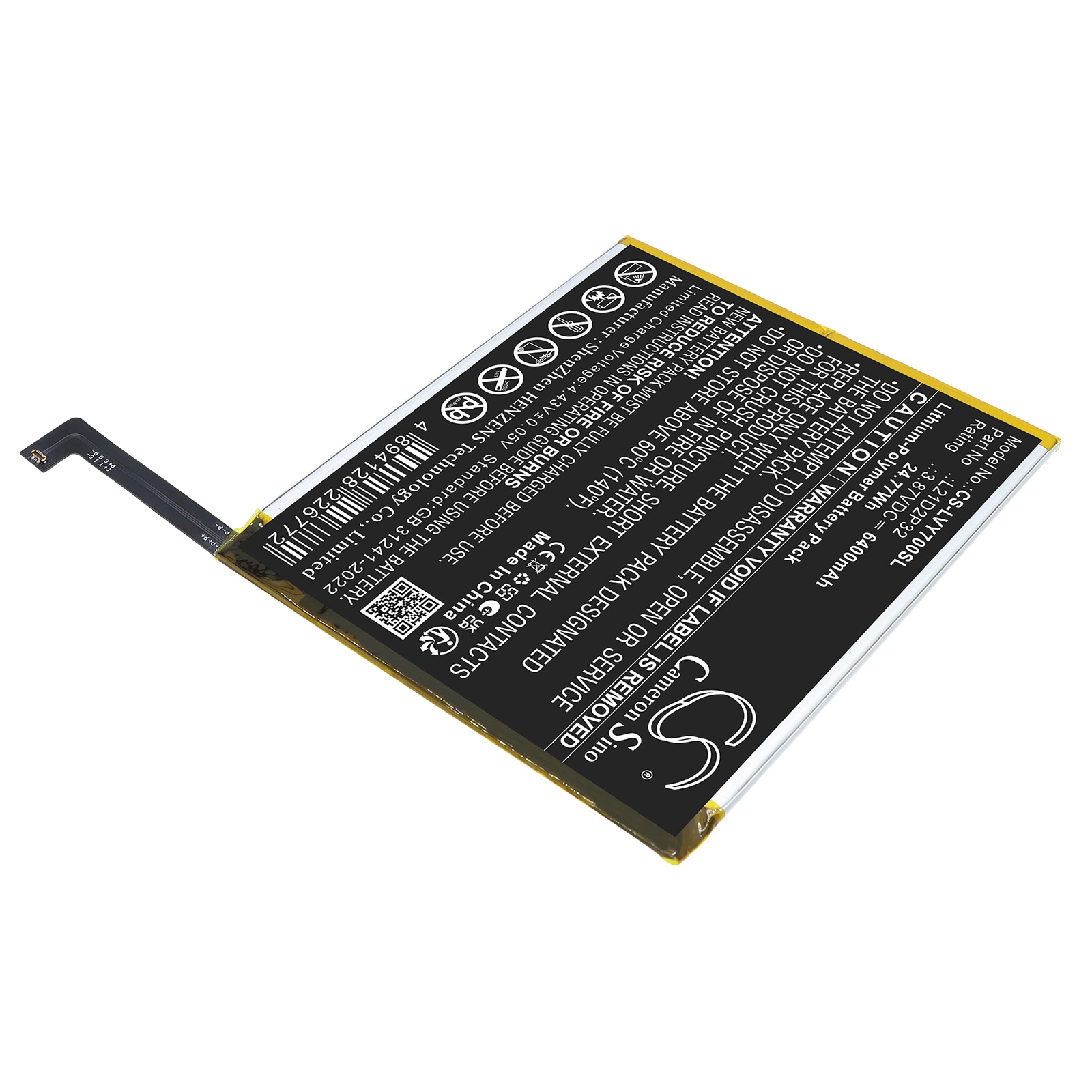 Batteri til nettbrett for Lenovo Legion Y700, TB-9707F