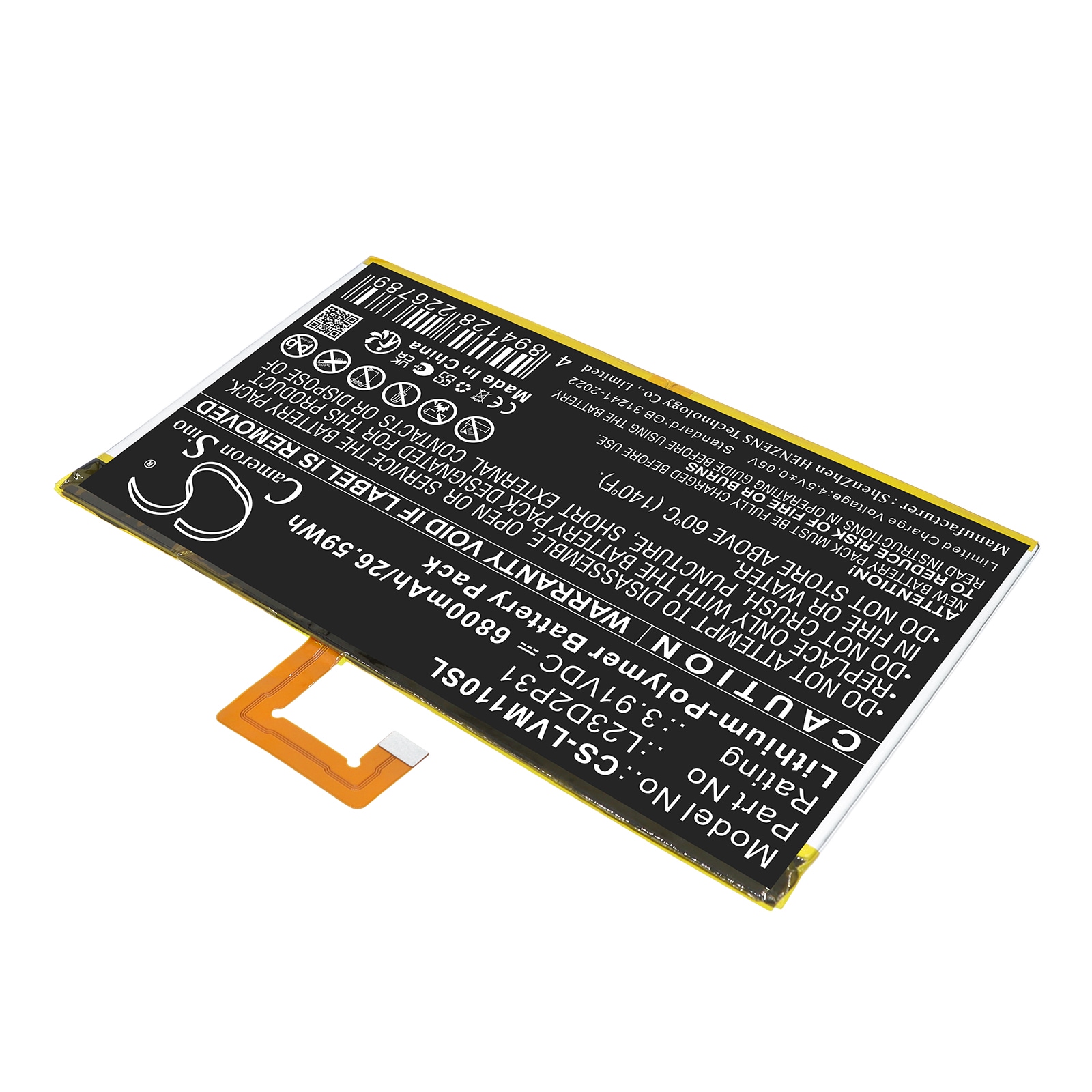 Batteri til nettbrett for Lenovo Pad 2024 TB331FC, Pad 2024 TB331FU, Tab M11